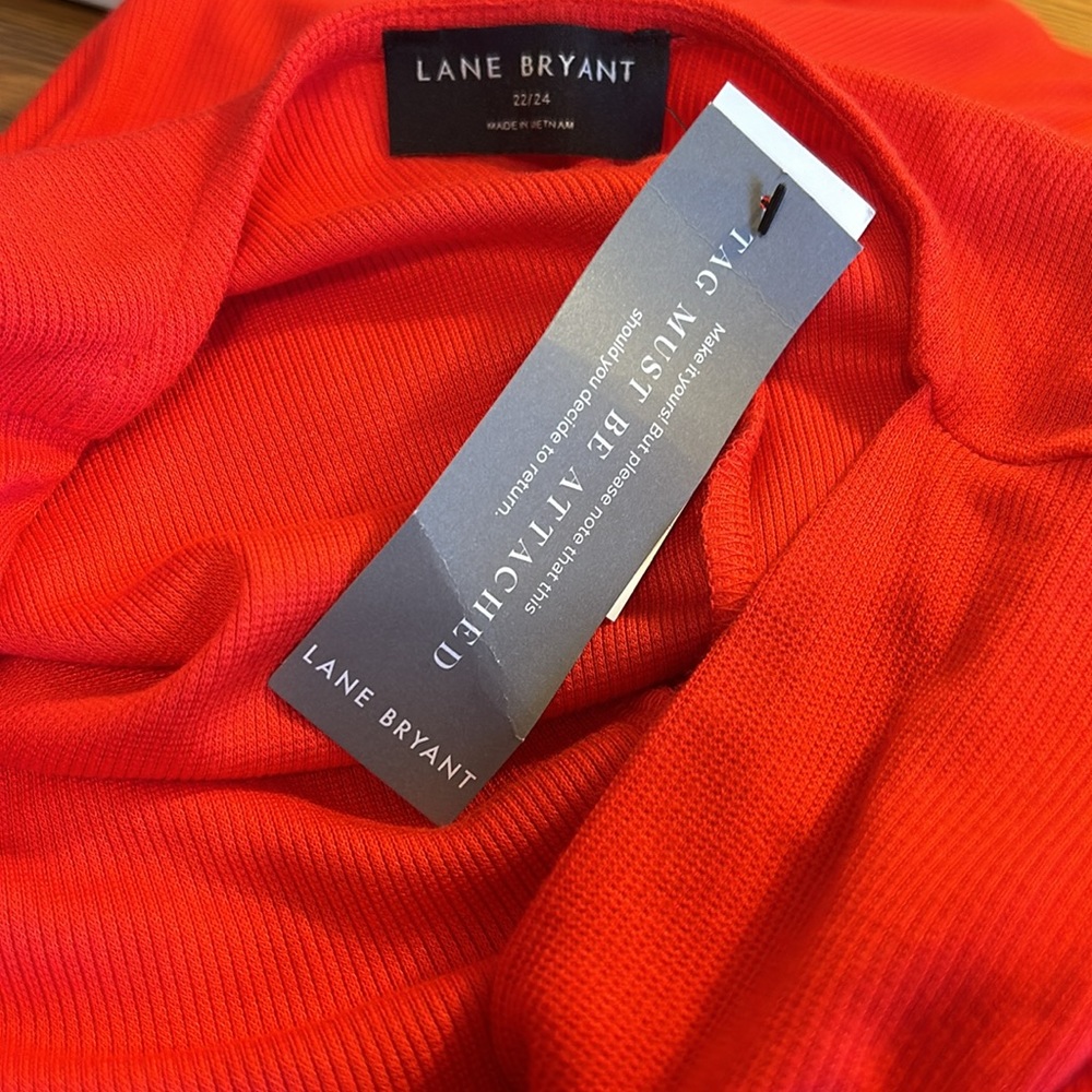 New with Tags Lane Bryant Red Ruffle Sleeve Tiered Wrap Dress Size 22 - Picture 7 of 11